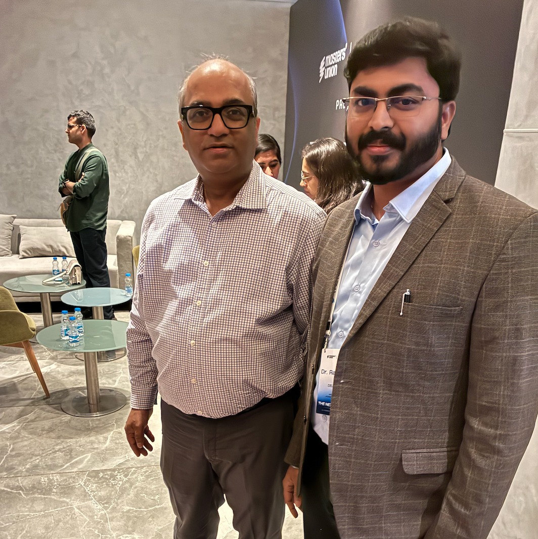 Nilam Insights team at the Masters' Union School of AI venue entrance