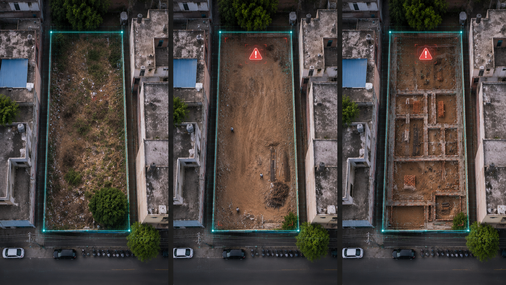 Satellite monitoring land changes from orbit