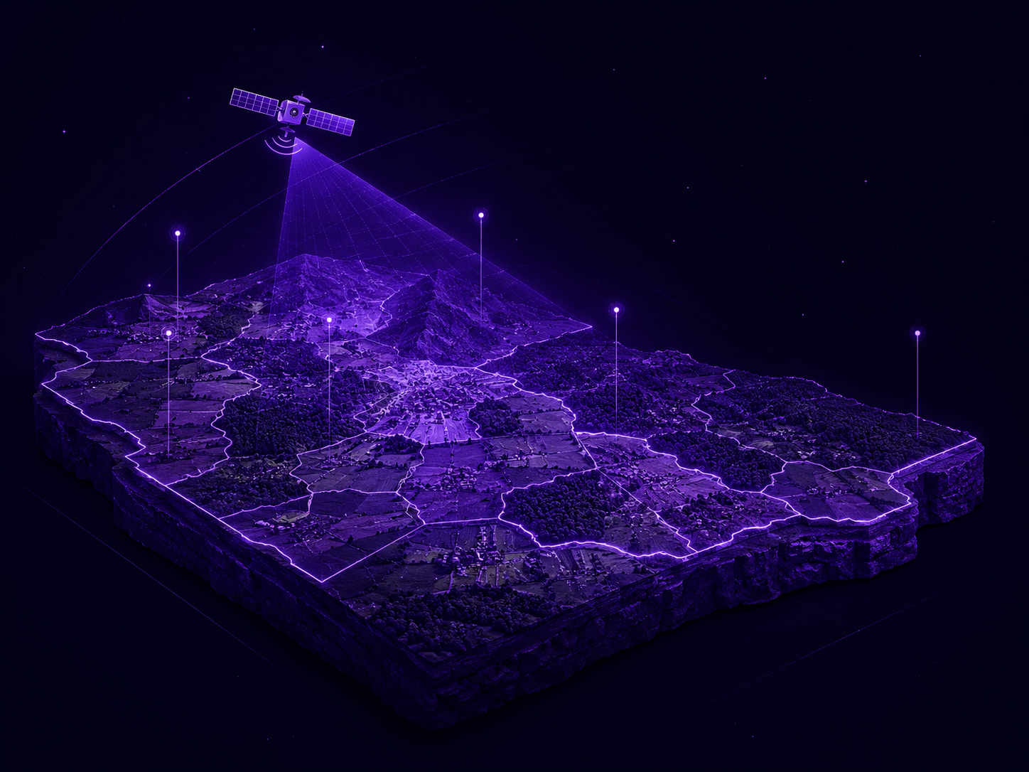 Satellite land monitoring visualization